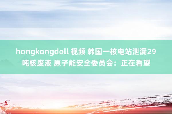 hongkongdoll 视频 韩国一核电站泄漏29吨核废液 原子能安全委员会：正在看望