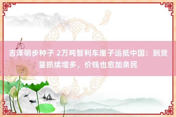 吉泽明步种子 2万吨智利车厘子运抵中国:到货量抓续增多,价钱也愈加亲民