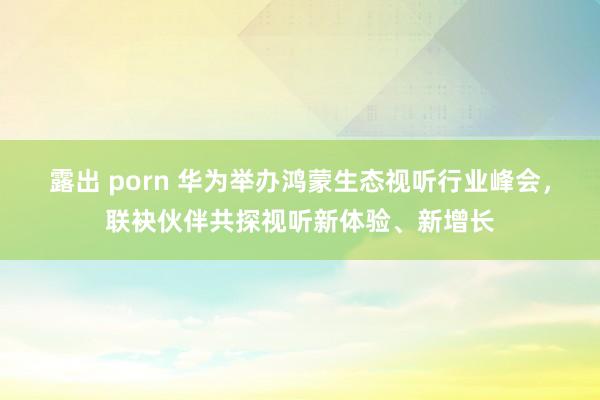露出 porn 华为举办鸿蒙生态视听行业峰会，联袂伙伴共探视听新体验、新增长
